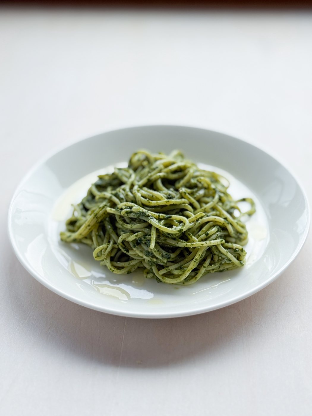 会場でお出しする、大葉と白味噌のジェノベーゼのパスタ。
